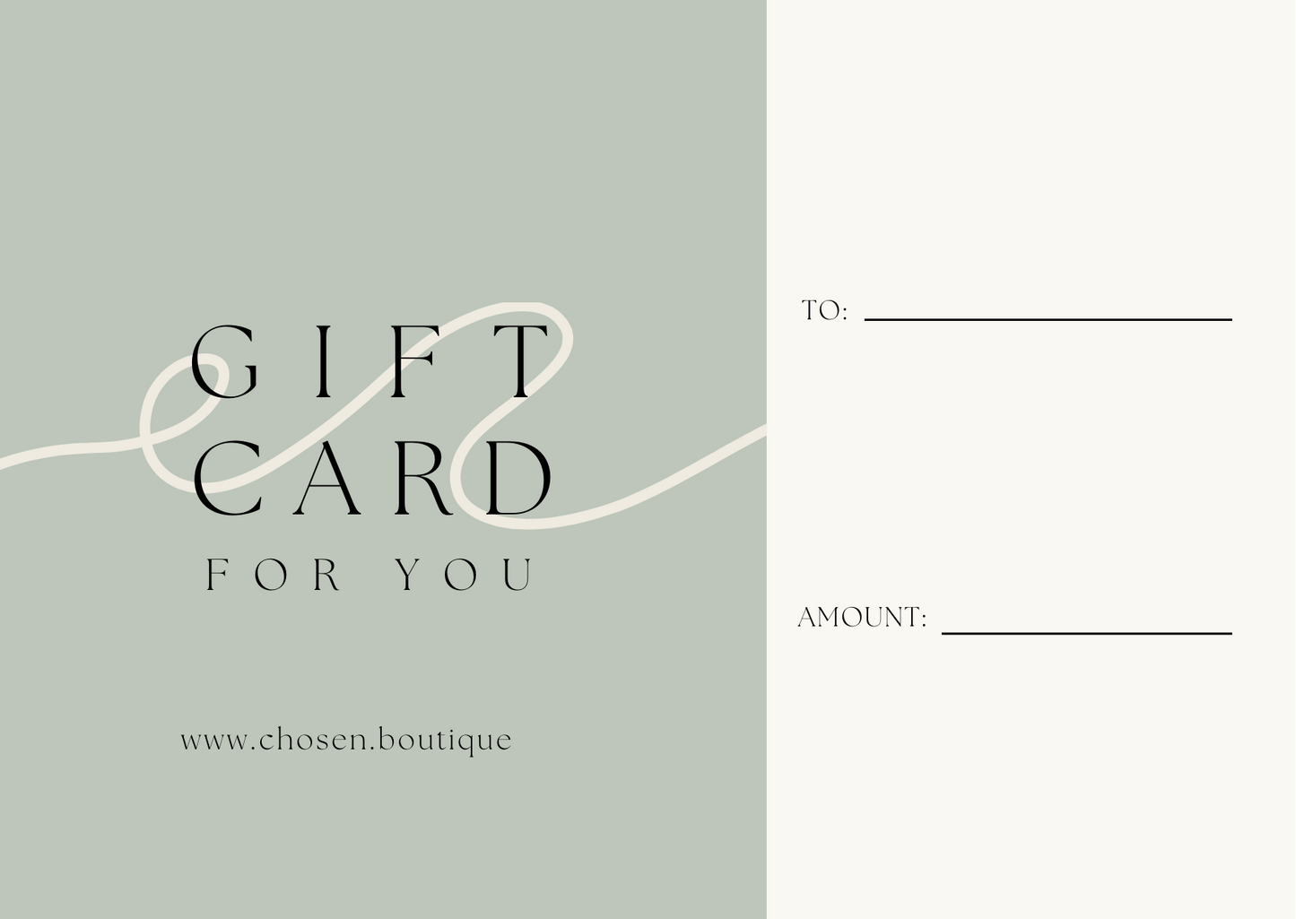 Chosen. Boutique Gift Card