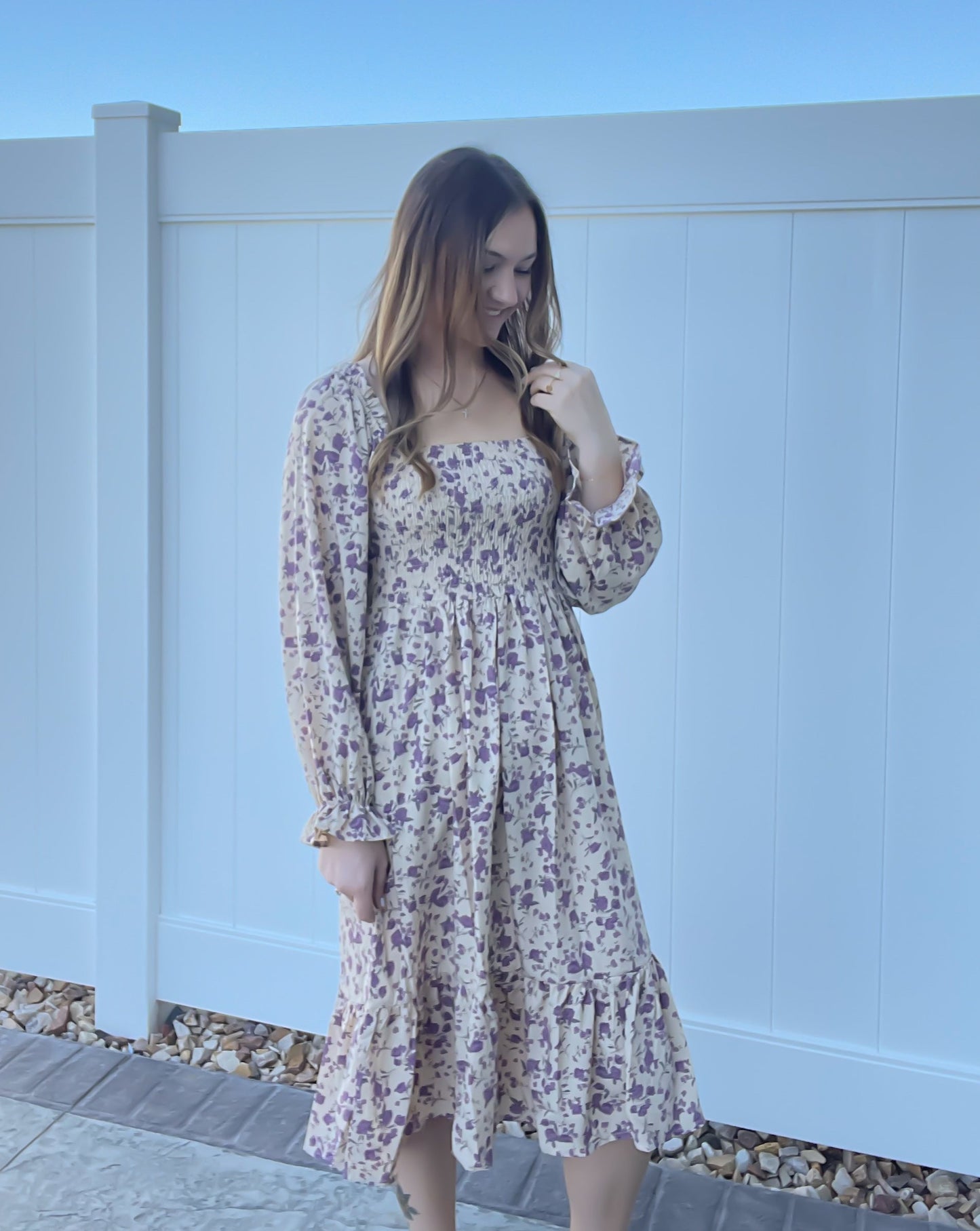 Lauren Smocked Midi Dress