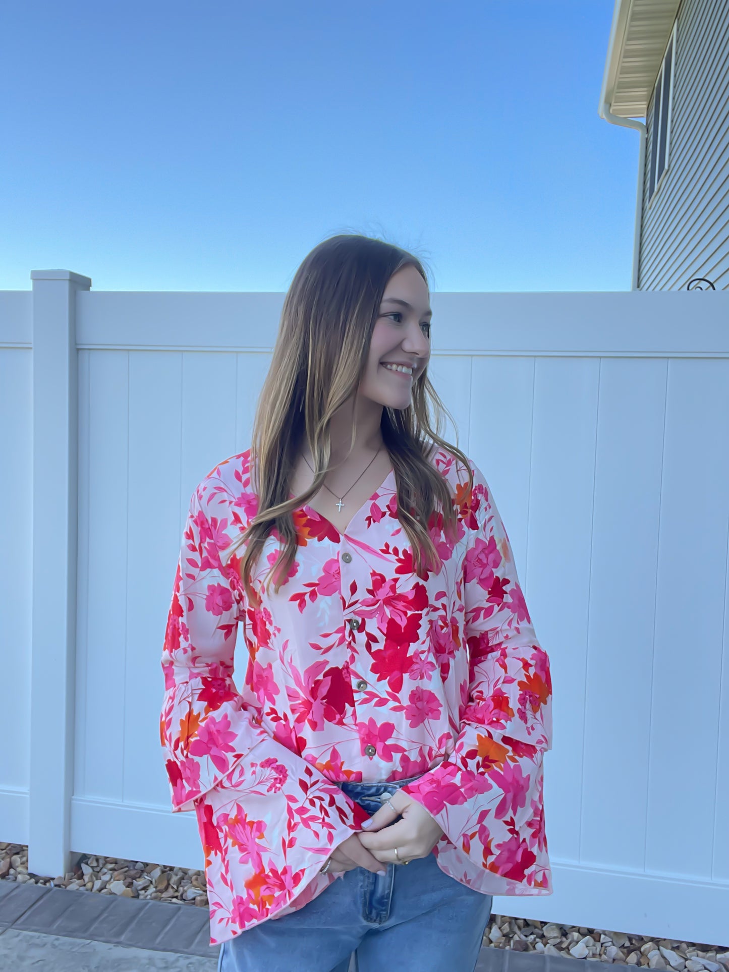 Palmer Floral Bell Sleeve Bodysuit