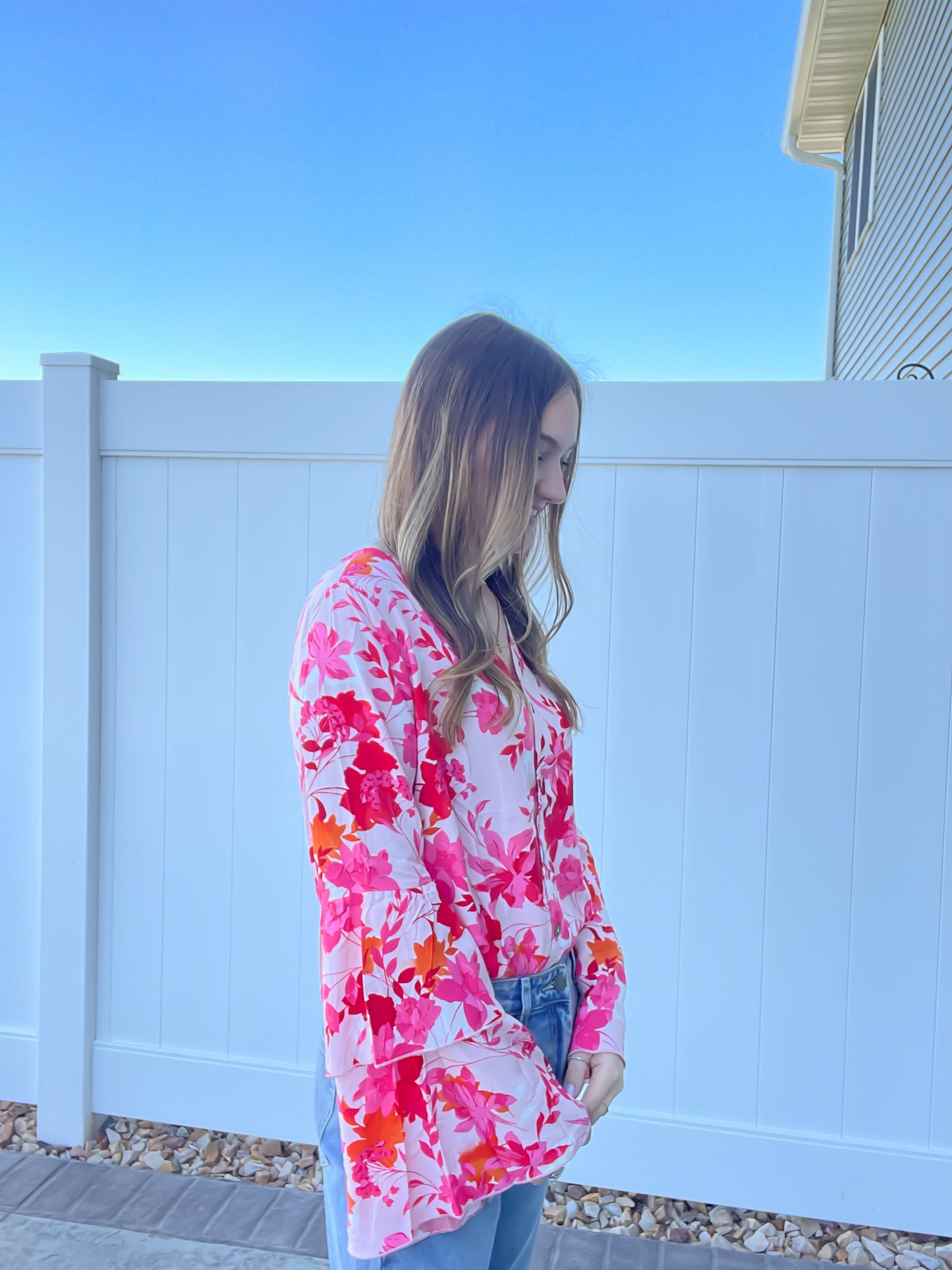 Palmer Floral Bell Sleeve Bodysuit