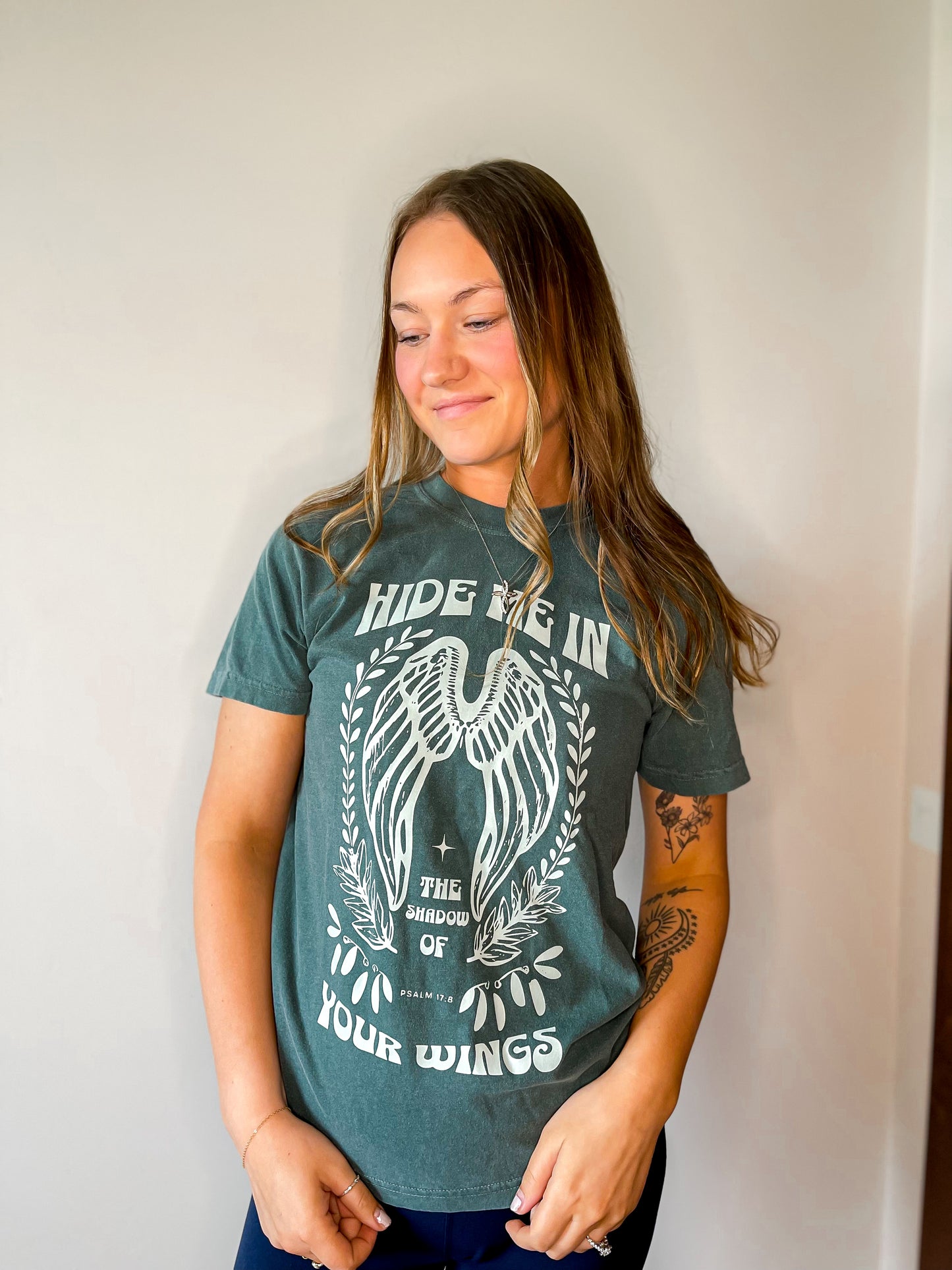 Emerald Psalm 17:8 Comfort Colors Tee